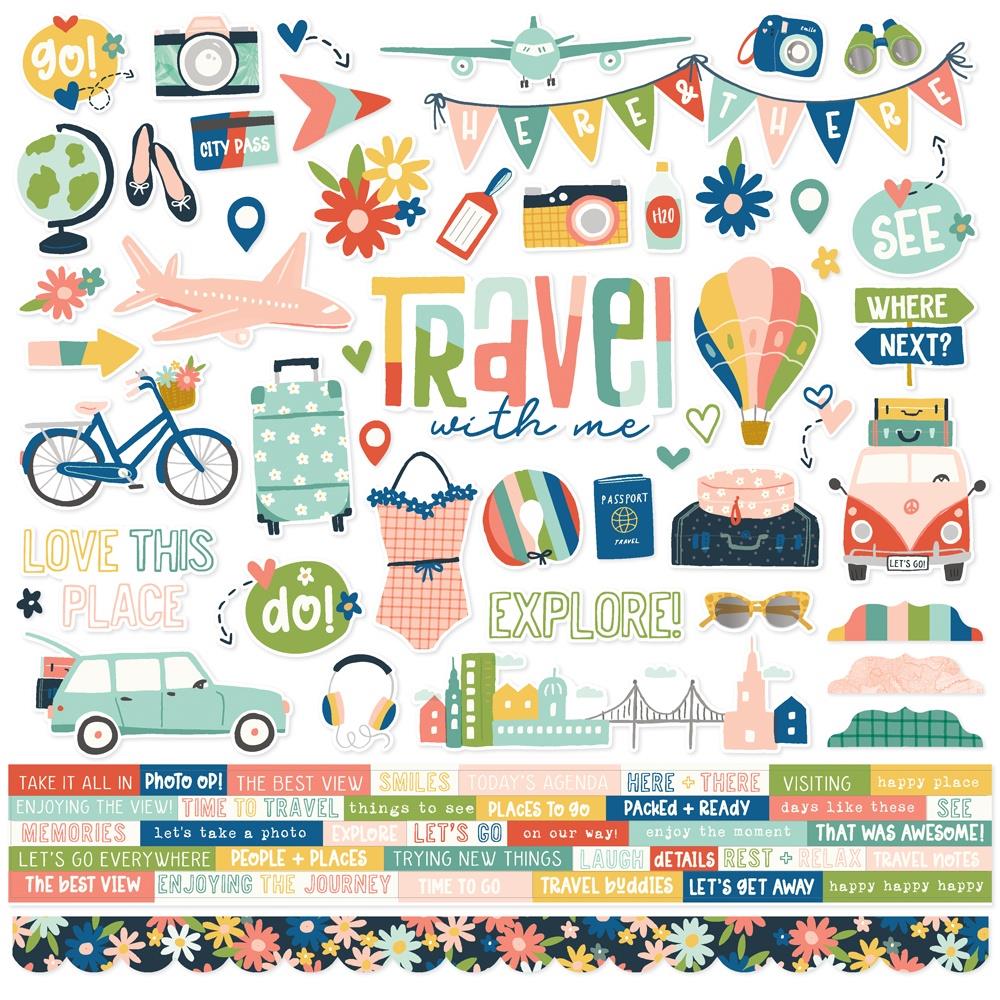 Simple Stories Pack Your Bags 12"X12" Cardstock Stickers (PYB22102)