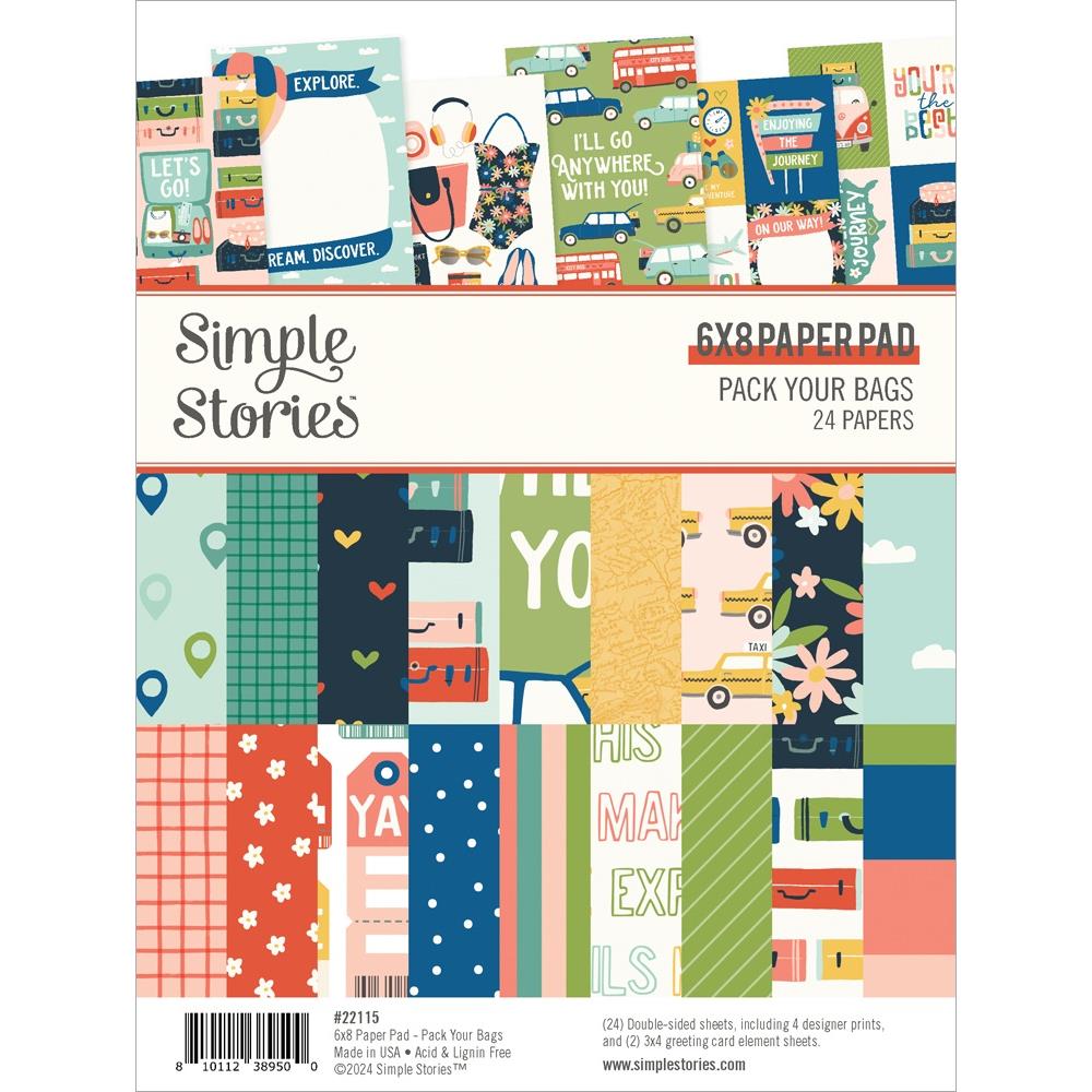 Simple Stories Pack Your Bags 6"X8" Double-Sided Paper Pad, 24/Pkg (PYB22115)