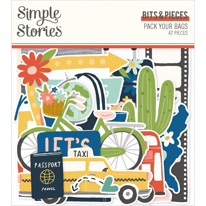 Simple Stories Pack Your Bags Bits & Pieces Die-Cuts, 47/Pkg (PYB22118)