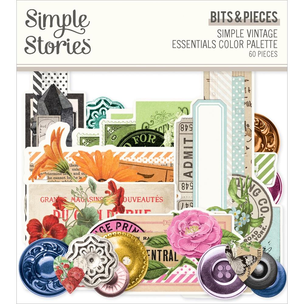 Simple Stories Simple Vintage Essentials Color Palette Bits & Pieces Die-Cuts, 60/Pkg (VCP22230)