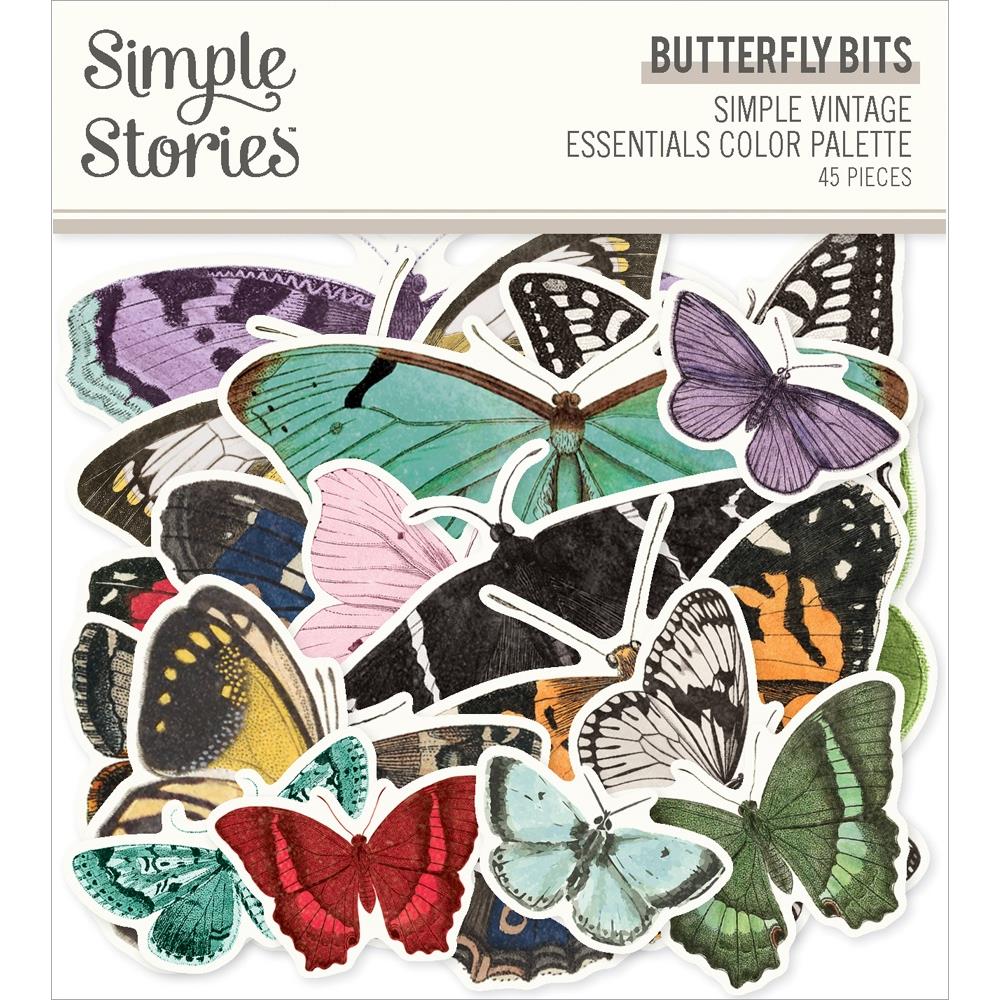 Simple Stories Simple Vintage Essentials Color Palette Bits & Pieces Die-Cuts: Butterfly, 44/Pkg (VCP22231)
