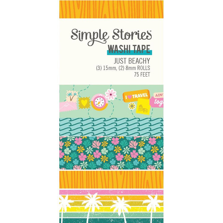 Simple Stories Just Beachy Washi Tape, 5/Pkg (JBY22329)