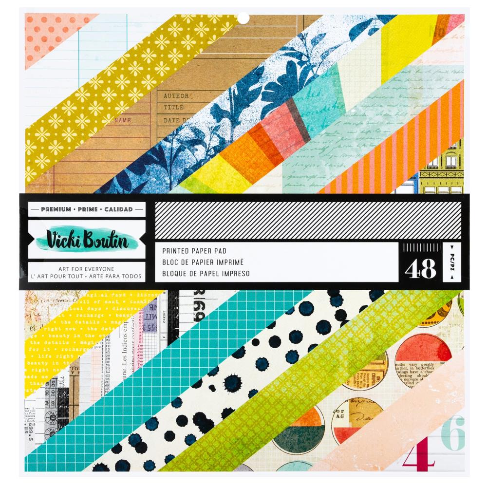 Vicki Boutin 12"X12" Mixed Media Paper Pad: Double-Sided Printed, 48/Pkg (VB031498)