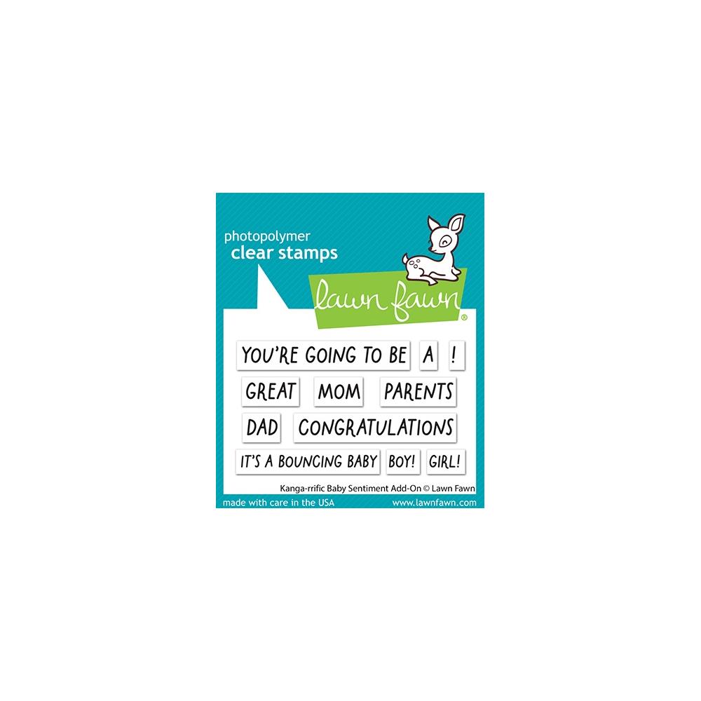 Lawn Fawn 3"X2" Clear Stamps: Kanga-rrific Baby Sentiment Add-On (LF3348)
