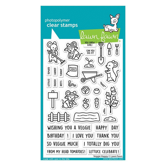 Lawn Fawn 4"X6" Clear Stamps: Veggie Happy (LF3340)