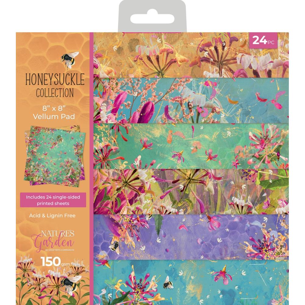 Crafter's Companion Nature's Garden Honeysuckle 8"X8" Vellum Pad (5A0020NG1G3DR)