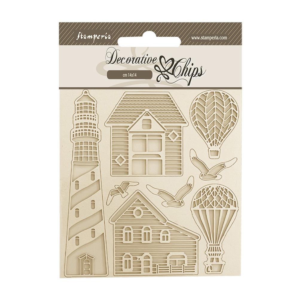 Stamperia Sea Land 5.5"X5.5" Decorative Chips: Lighthouse (SCB211)