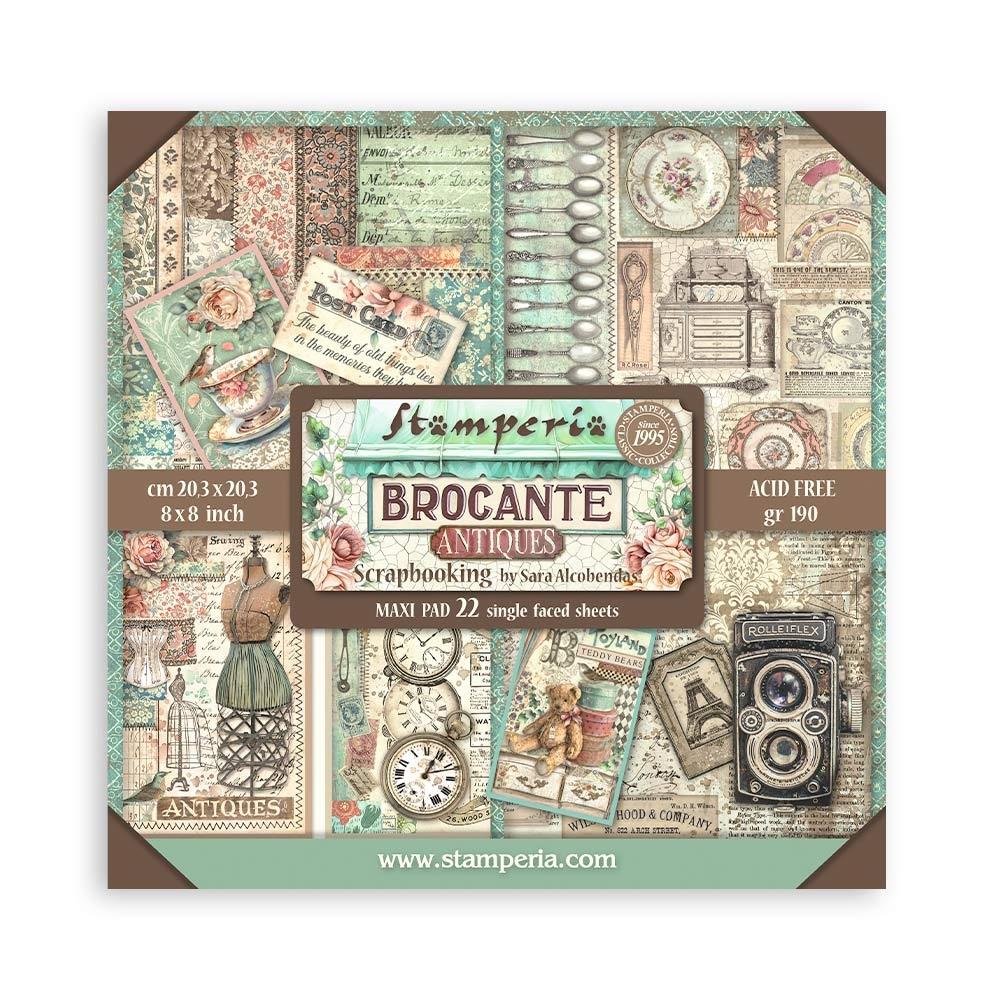 Stamperia Brocante Antiques 8"X8" Single-Sided Paper Pad, 22/Pkg (SBBSXB02)