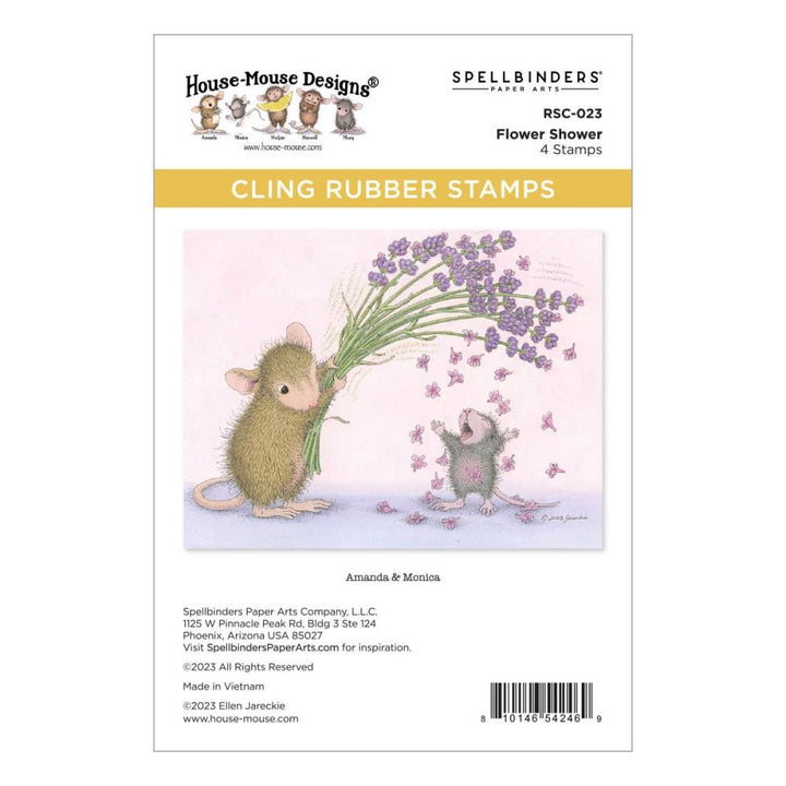 Stampendous Spring Has Sprung House Mouse Cling Rubber Stamp: Flower Shower (RSC-023)