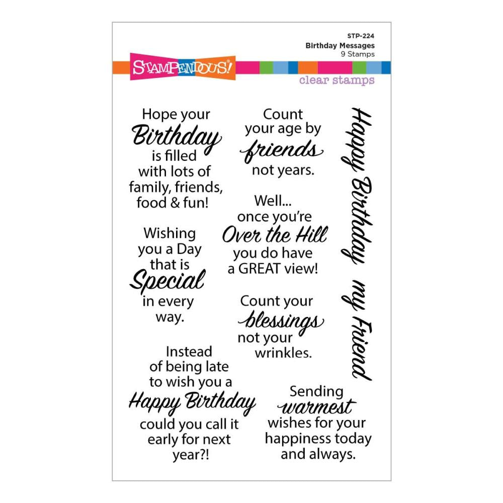 Stampendous Clear Stamp Set: Birthday Messages (5A0022Y41G60D)