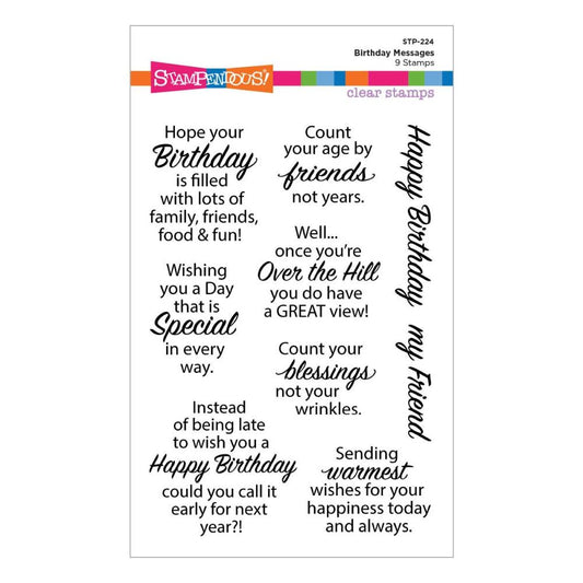 Stampendous Clear Stamp Set: Birthday Messages (5A0022Y41G60D)