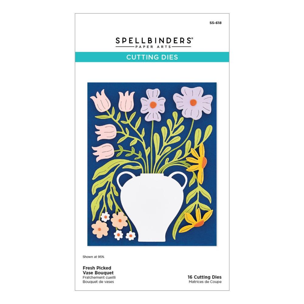 Spellbinders Etched Dies: Fresh Picked Vase Bouquet (5A0022YL1G60J)