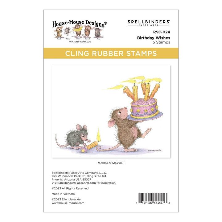 Stampendous Spring Has Sprung House Mouse Cling Rubber Stamp: Birthday Wishes (RSC-024)