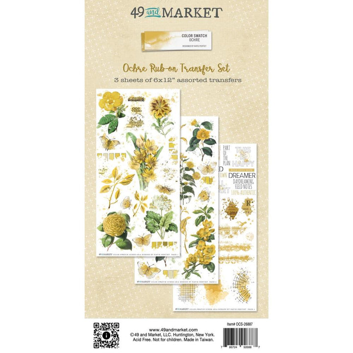 49 and Market Color Swatch: Ochre 6"x12" Rub-Ons (OCS26887)