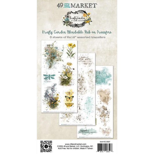 49 and Market Krafty Garden Rub-On Transfer Set: Blendable (KG26597)