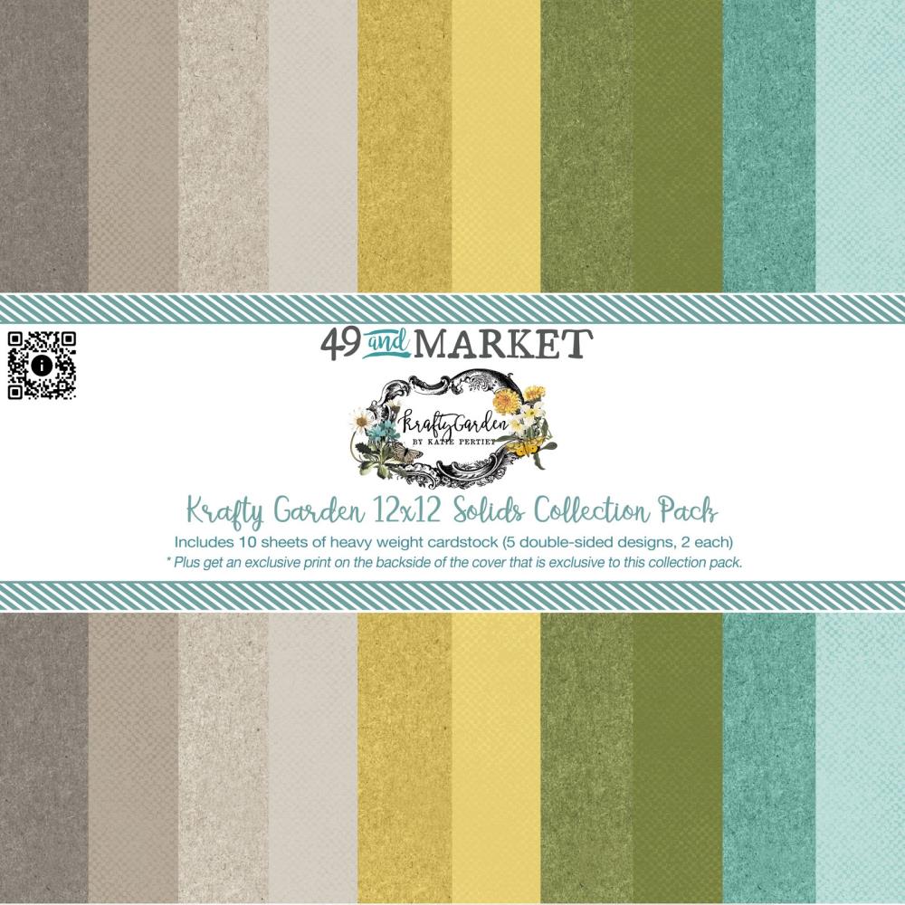 49 and Market Krafty Garden 12"X12" Collection Pack: Solids (KG26382)