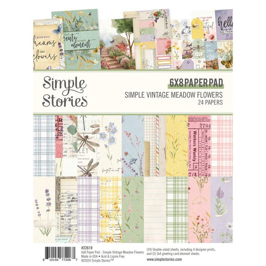 Simple Stories Simple Vintage Meadow Flowers 6"X8" Double-Sided Paper Pad, 24/Pkg (5A0022LW1G5H8)