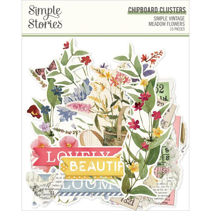 Simple Stories Simple Vintage Meadow Flowers Chipboard Clusters (5A0022MG1G5HK)