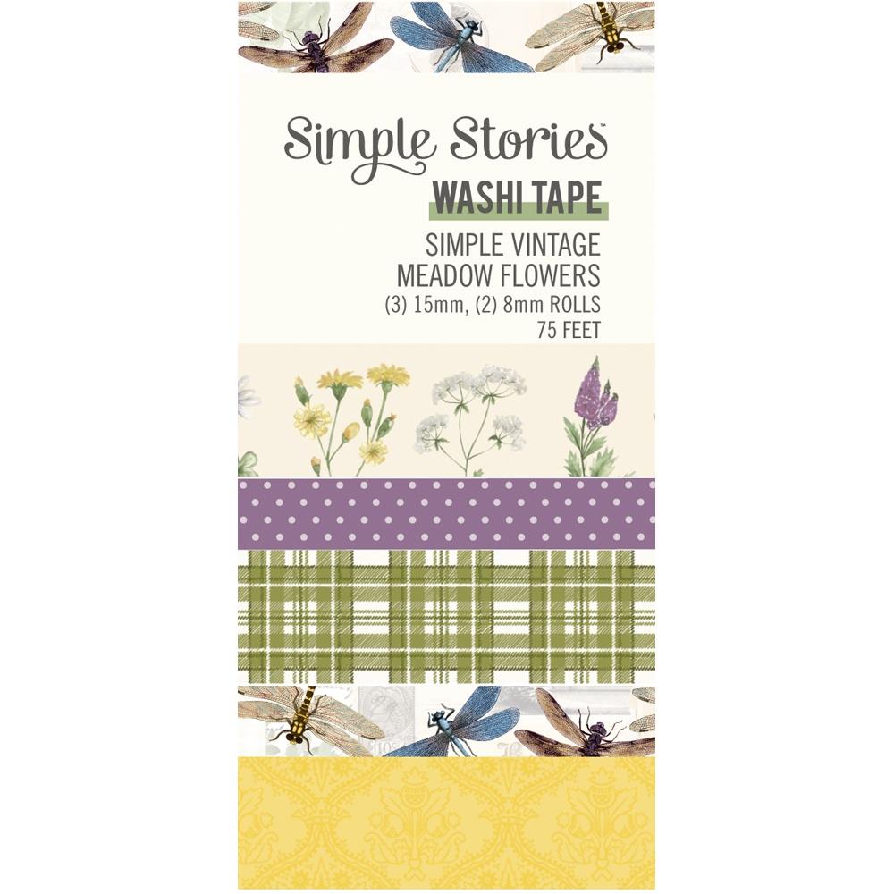 Simple Stories Simple Vintage Meadow Flowers Washi Tape, 5/Pkg (5A0022L31G5HQ)