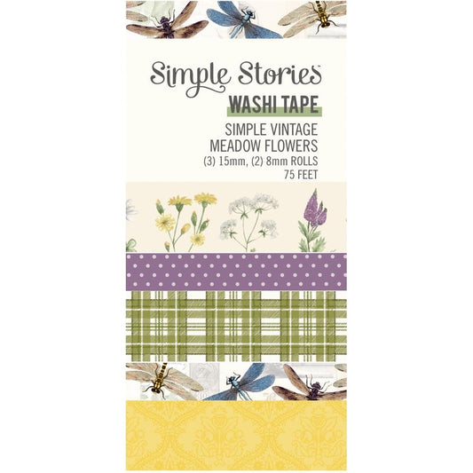 Simple Stories Simple Vintage Meadow Flowers Washi Tape, 5/Pkg (5A0022L31G5HQ)