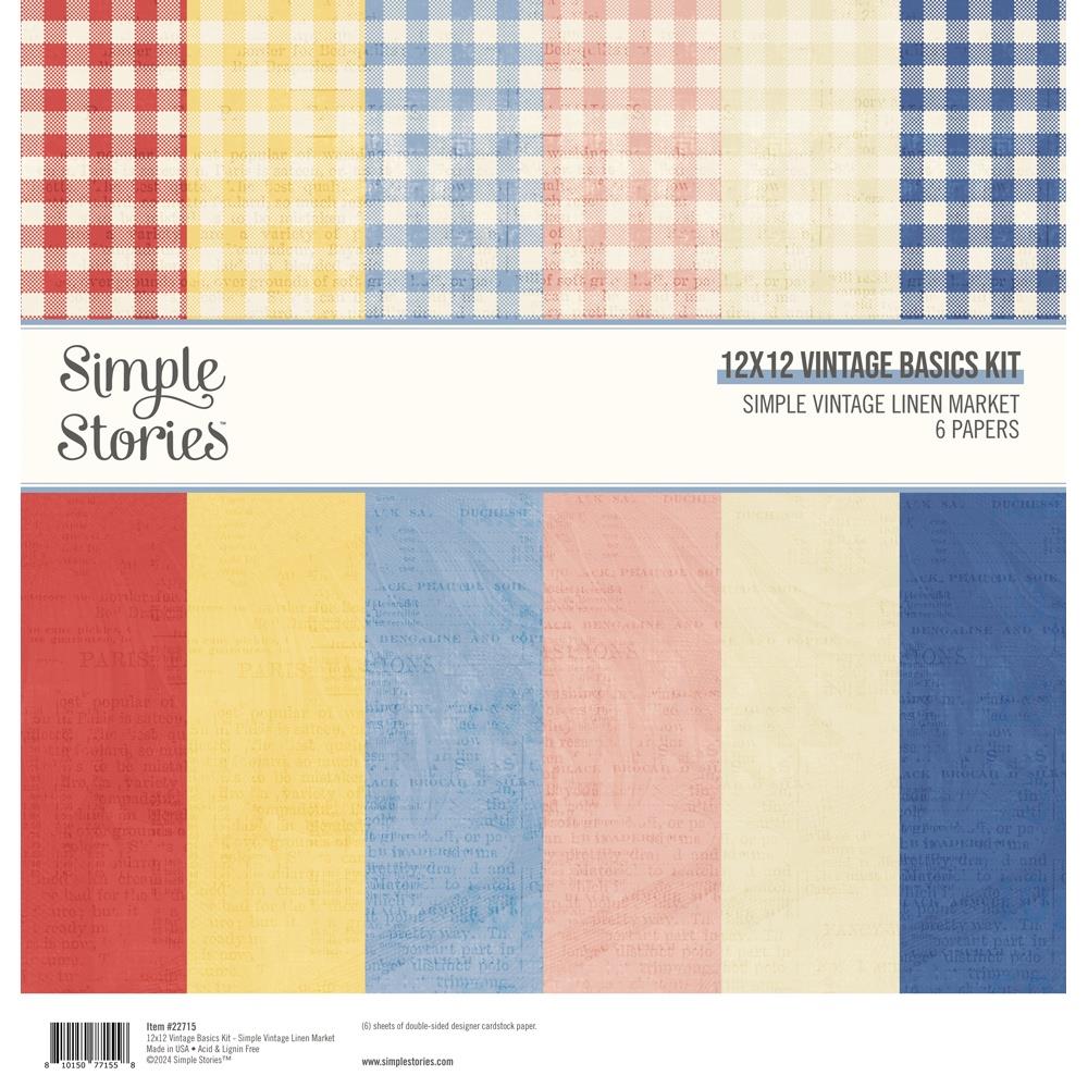 Simple Stories Simple Vintage Linen Market 12"X12" Vintage Basics Kit (5A0022LS1G5JB)