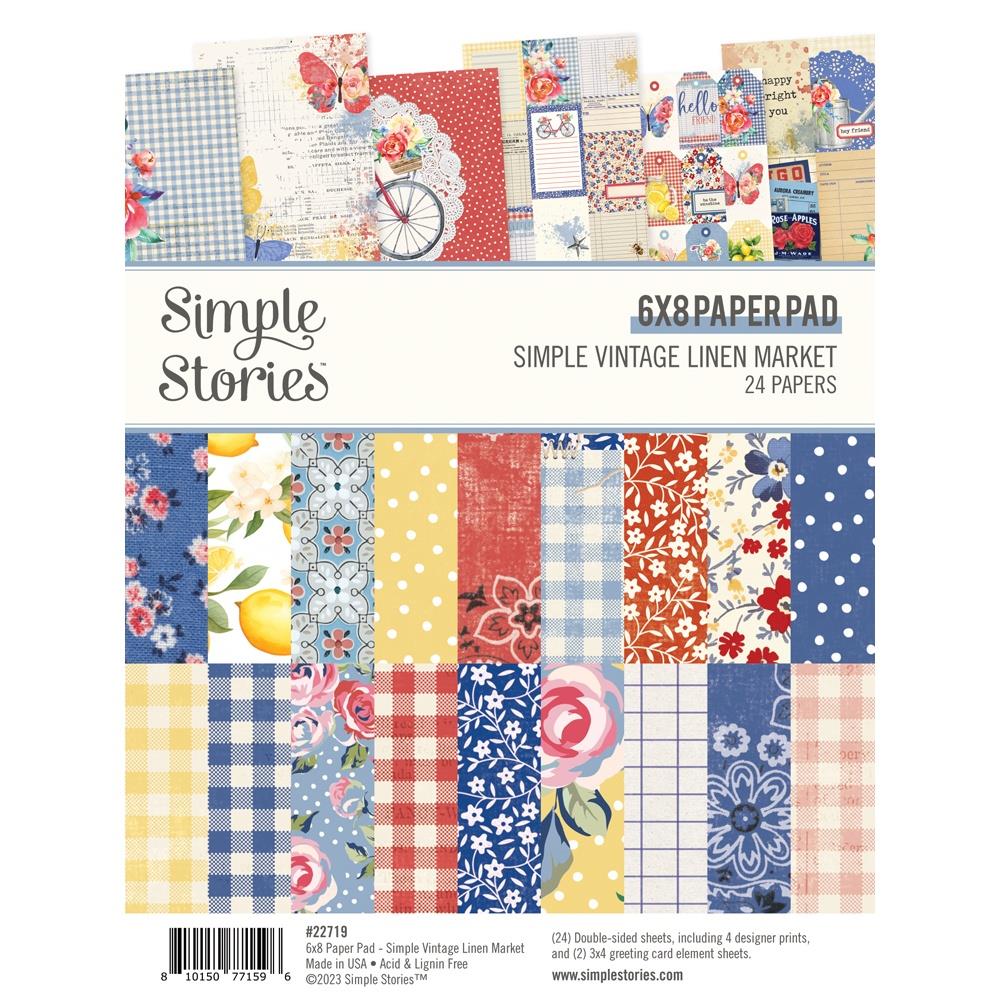 Simple Stories Simple Vintage Linen Market 6"X8" Double-Sided Paper Pad, 24/Pkg (5A0022LX1G5JG)