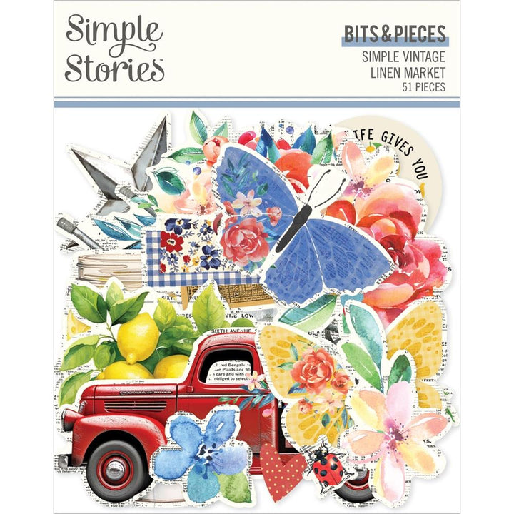 Simple Stories Simple Vintage Linen Market Bits & Pieces, 51/Pkg (5A0022KB1G5JJ)