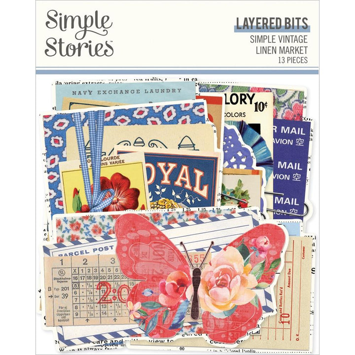 Simple Stories Simple Vintage Linen Market Bits & Pieces: Layered, 13/Pkg (5A0022KC1G5JK)