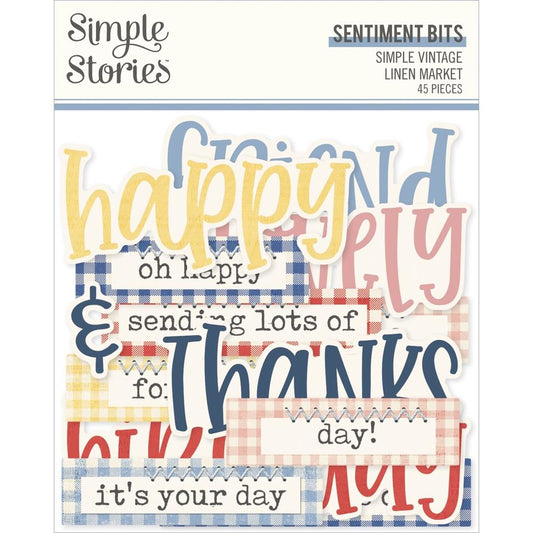 Simple Stories Simple Vintage Linen Market Bits & Pieces: Sentiment, 45/Pkg (5A0022KF1G5JM)