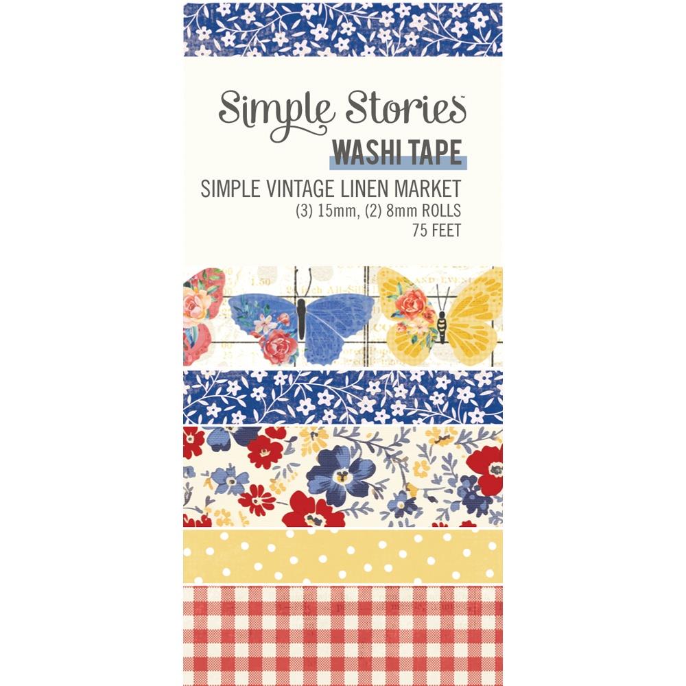 Simple Stories Simple Vintage Linen Market Washi Tape, 5/Pkg (5A0022L41G5JY)