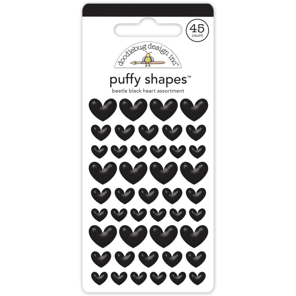 Doodlebug Puffy Stickers: Beetle Black Heart (7720)