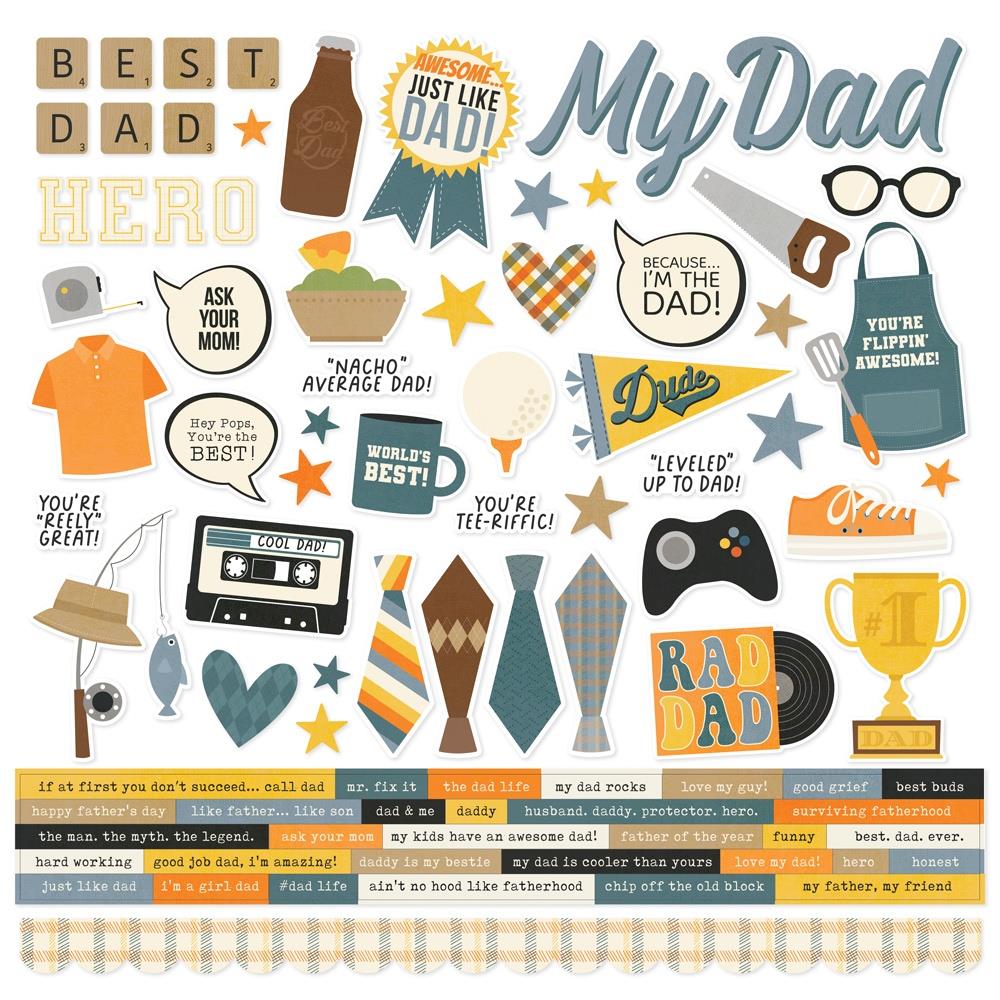 Simple Stories Father's Day 12"X12" Cardstock Stickers (5A0022JM1G5K5)