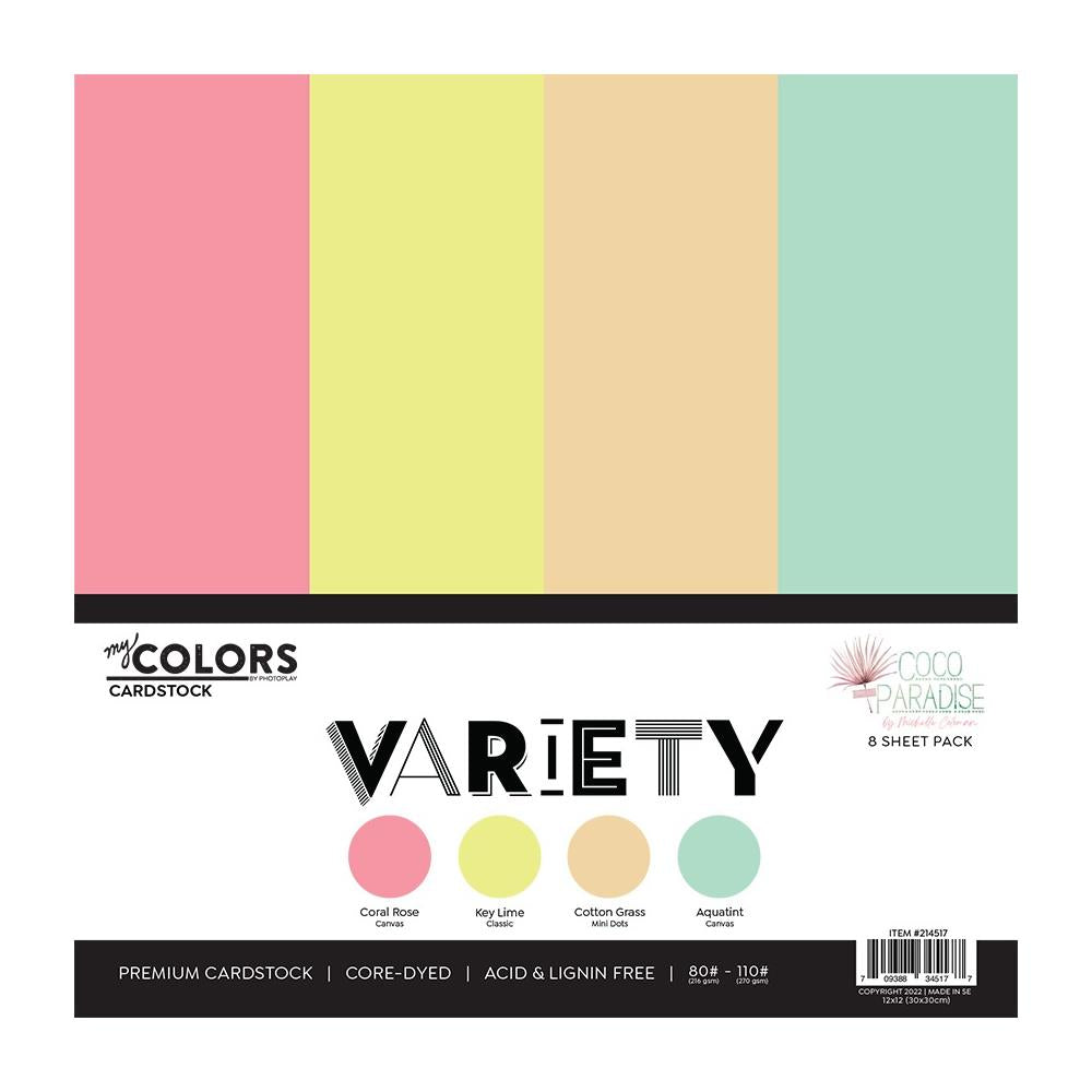 PhotoPlay Coco Paradise Cardstock Variety Pack, 8/Pkg (214517)