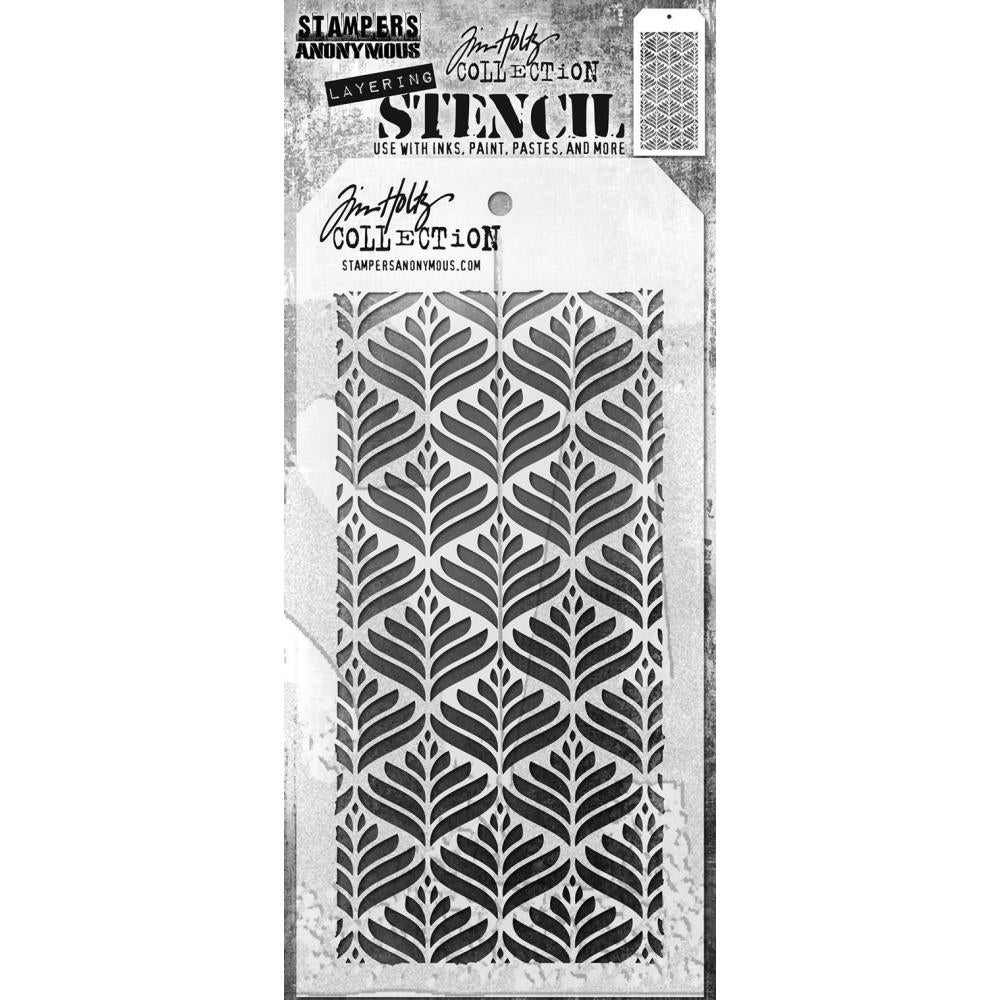 Tim Holtz 4.125"X8.5" Layered Stencil: Deco Leaf, by Stampers Anonymous (THS1G62Y)