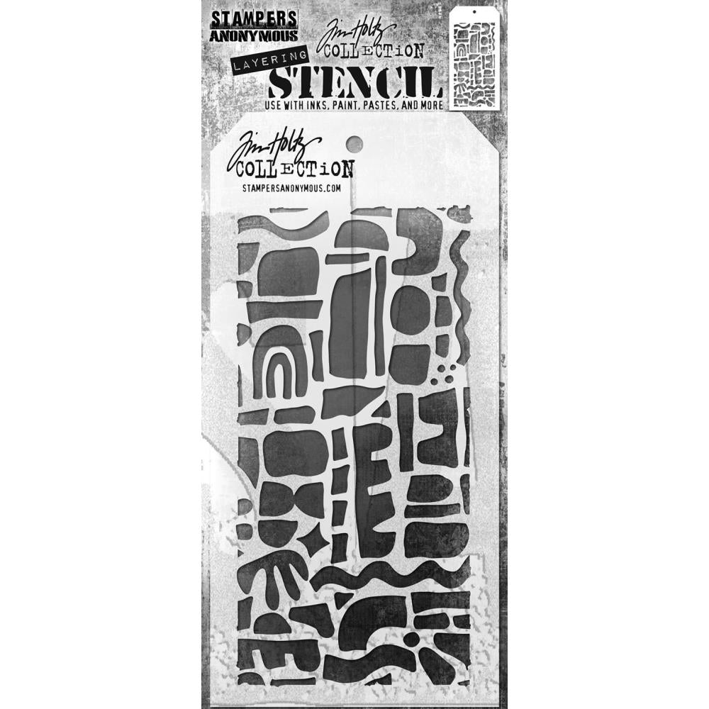 Tim Holtz 4.125"X8.5" Layered Stencil: Cut Out Shapes 1, by Stampers Anonymous (THS1G630)