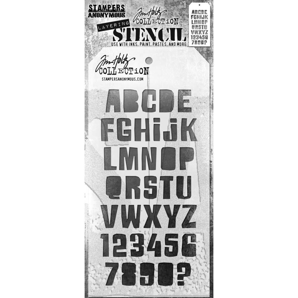 Tim Holtz 4.125"X8.5" Layered Stencil: Cut Out Alpha, by Stampers Anonymous (THS1G637)