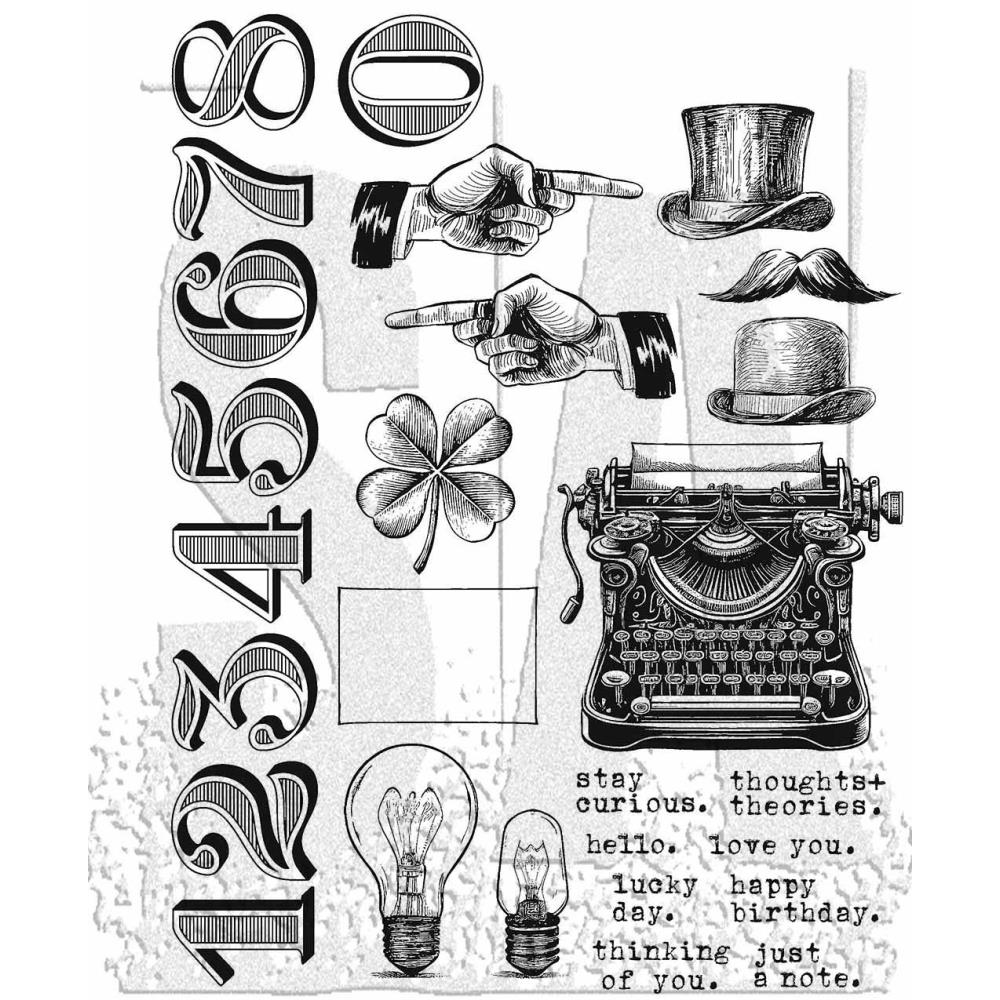 Tim Holtz 7"X8.5" Cling Stamps: Curiosity Shop, by Stampers Anonymous (CMSLG1G63C)