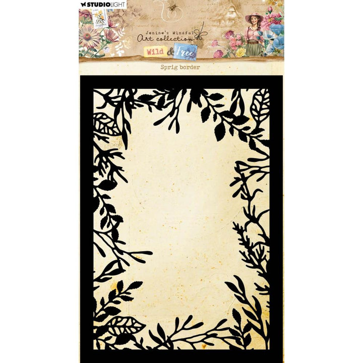 Studio Light Jenine's Mindful Art Wild & Free Stencil: Nr. 283, Sprig Border (5A0023HC1G6HJ)