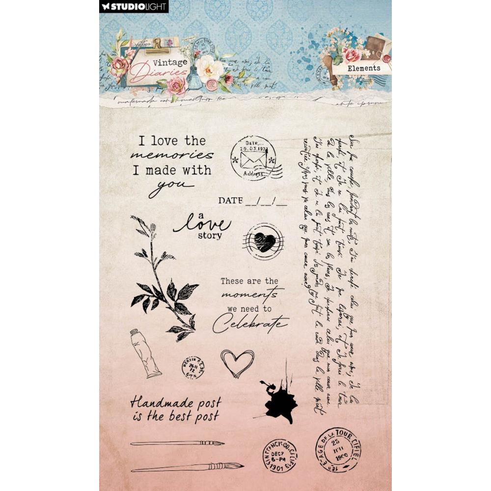 Studio Light Vintage Diaries Clear Stamps: Nr. 655, Stamps Elements (5A0023KT1G6HT)