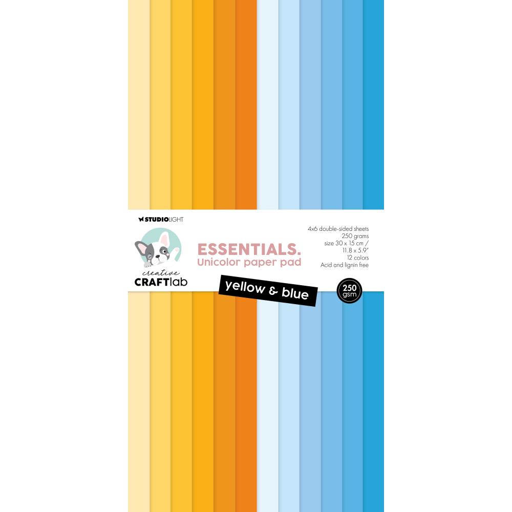 Studio Light Essentials 11.8"X5.9" Paper Pad: Nr. 178, Unicolor Yellow & Blue, 24/Pkg (5A0023K01G6J8)