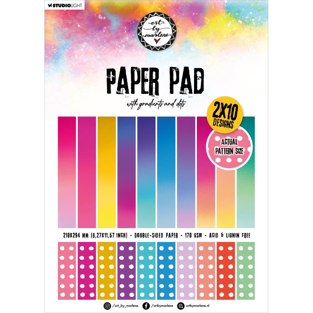 Art by Marlene Essentials 8.25"X11.5" Paper Pad: Nr. 160, Gradients And Dots, 20/Pkg (5A0023K81G6K9)