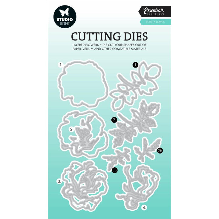 Studio Light Essentials Layered Cutting Die: Nr. 810, Rose & Leaves (5A0023H31G6KC)