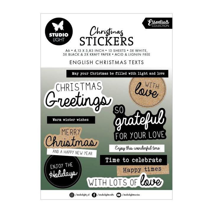 Studio Light Essentials Sticker Pad: Nr. 21, Christmas Texts (5A0023MF1G6L2)