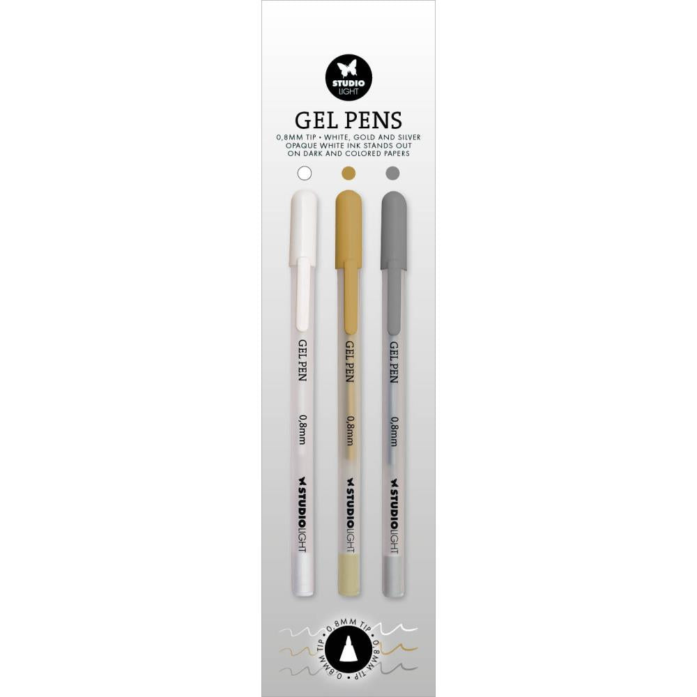 Studio Light Essentials Gel Pens: Nr. 01, White, Gold & Silver, 3/Pkg (5A0023LB1G6LW)