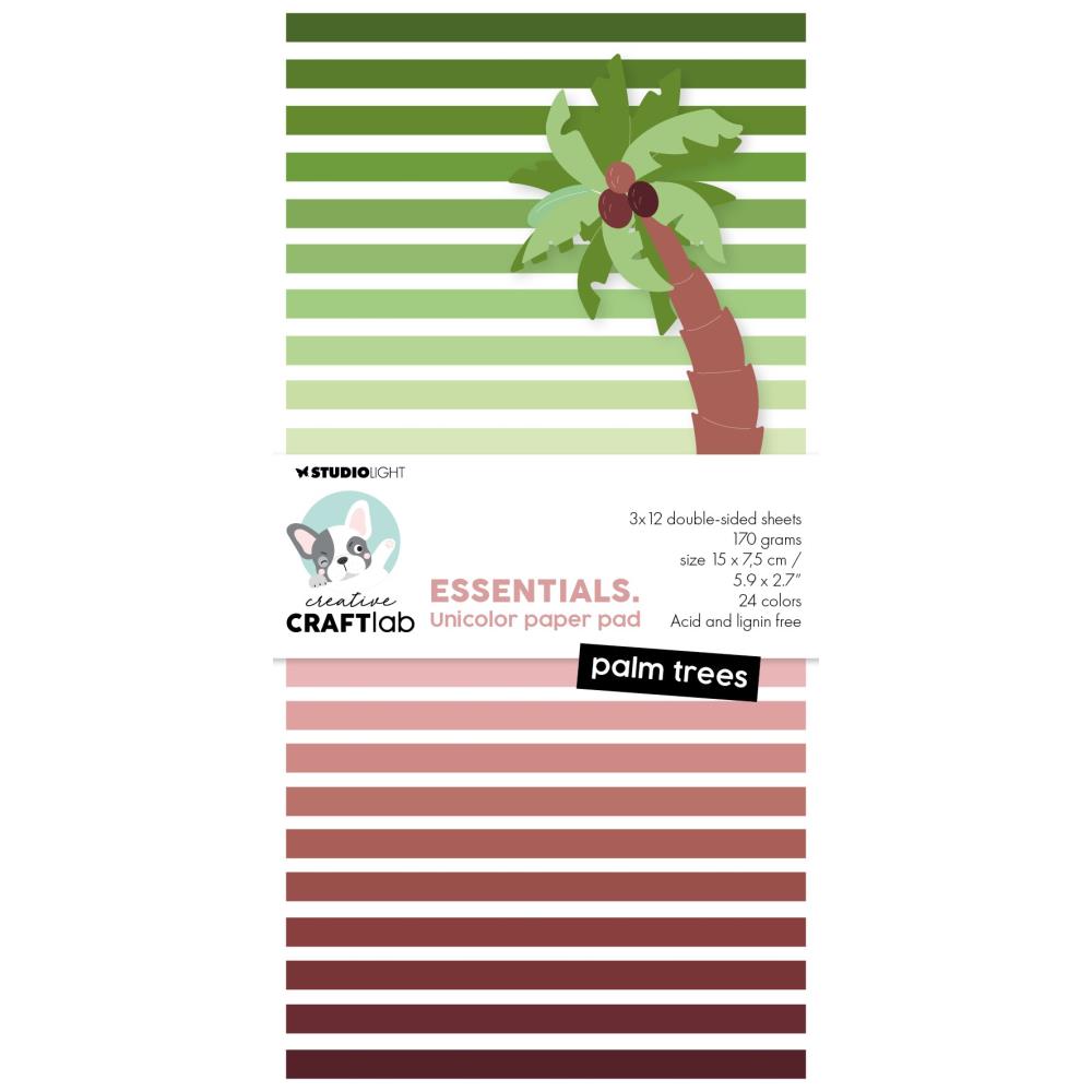 Studio Light Essentials 3"X4" Unicolor Paper Pad: Nr. 189, Palmtrees, 24/Pkg (5A0023HS1G6MC)