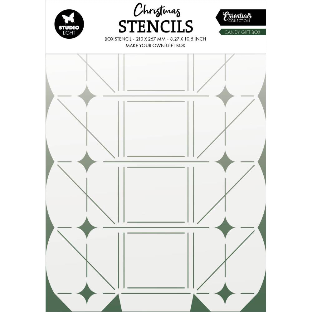 Studio Light Essentials 5.83"X8.25" Stencil: Nr. 04, Candy Giftbox (5A0023MK1G6NJ)