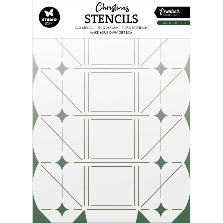 Studio Light Essentials 5.83"X8.25" Stencil: Nr. 04, Candy Giftbox (5A0023MK1G6NJ)