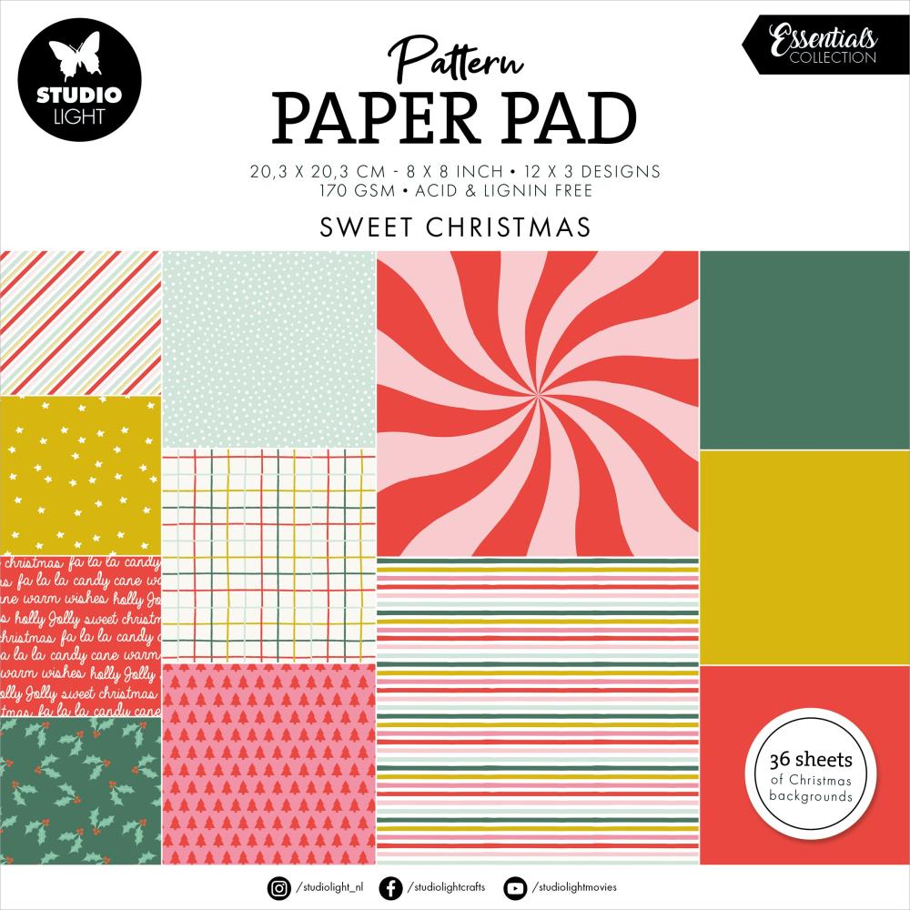 Studio Light Essentials 8"X8" Paper Pad: Nr. 199, Sweet Christmas, 36/Pkg (5A0023HD1G6NN)