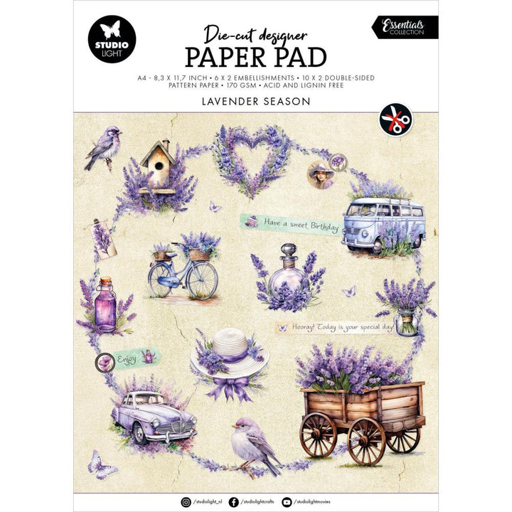 Studio Light Essentials 11.5"X8.25" Die-Cut Paper Pad: Nr. 167, Lavender Season, 32/Pkg (5A0023L81G6P7)