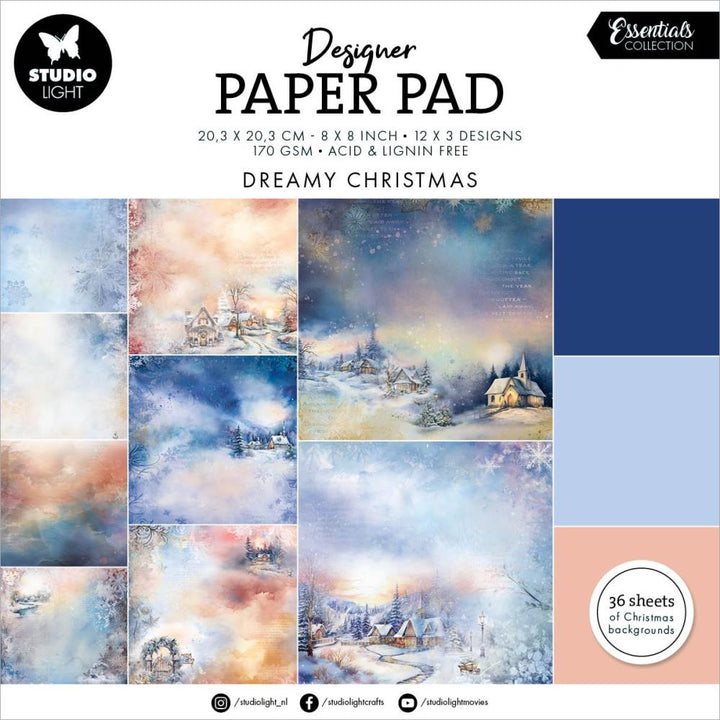 Studio Light Essentials 8"X8" Paper Pad: Nr. 198, Dreamy Christmas, 36/Pkg (5A0023NV1G6PT)